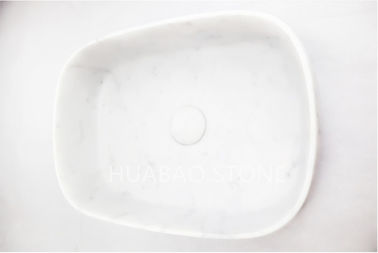 Bianco Carrara  Stone Sink Basin , Decorative Bathroom Sinks Easy Maintenance