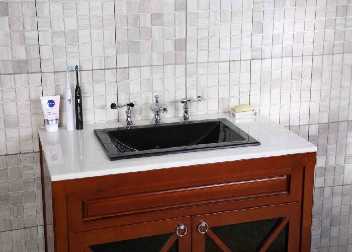 Durable Stylish Bathroom Sink Countertop , Granite Bathroom Vanity Rectangular Undermount
